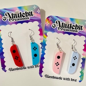 Switch Joycon Earrings: Handmade Acrylic Video Game Jewelry