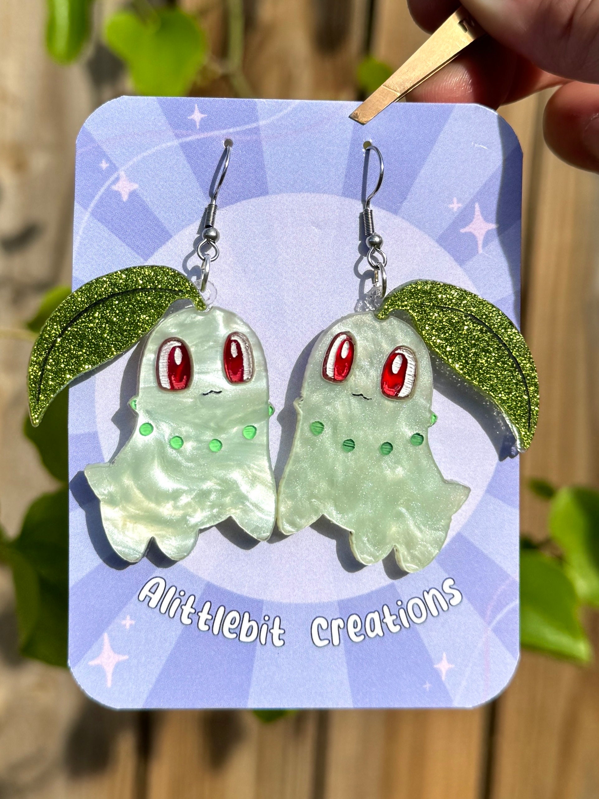 Cute chikoritah Earrings | Acrylic earrings | Laser Cut Earrings | Acrylic | Earrings | Grass type