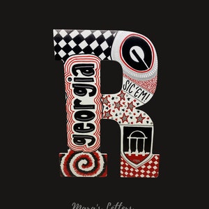 Custom Hand-Painted College Themed Letter 13&quot;