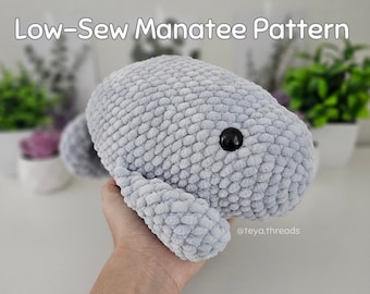 Patrón de ganchillo de manatí de baja costura (PDF)