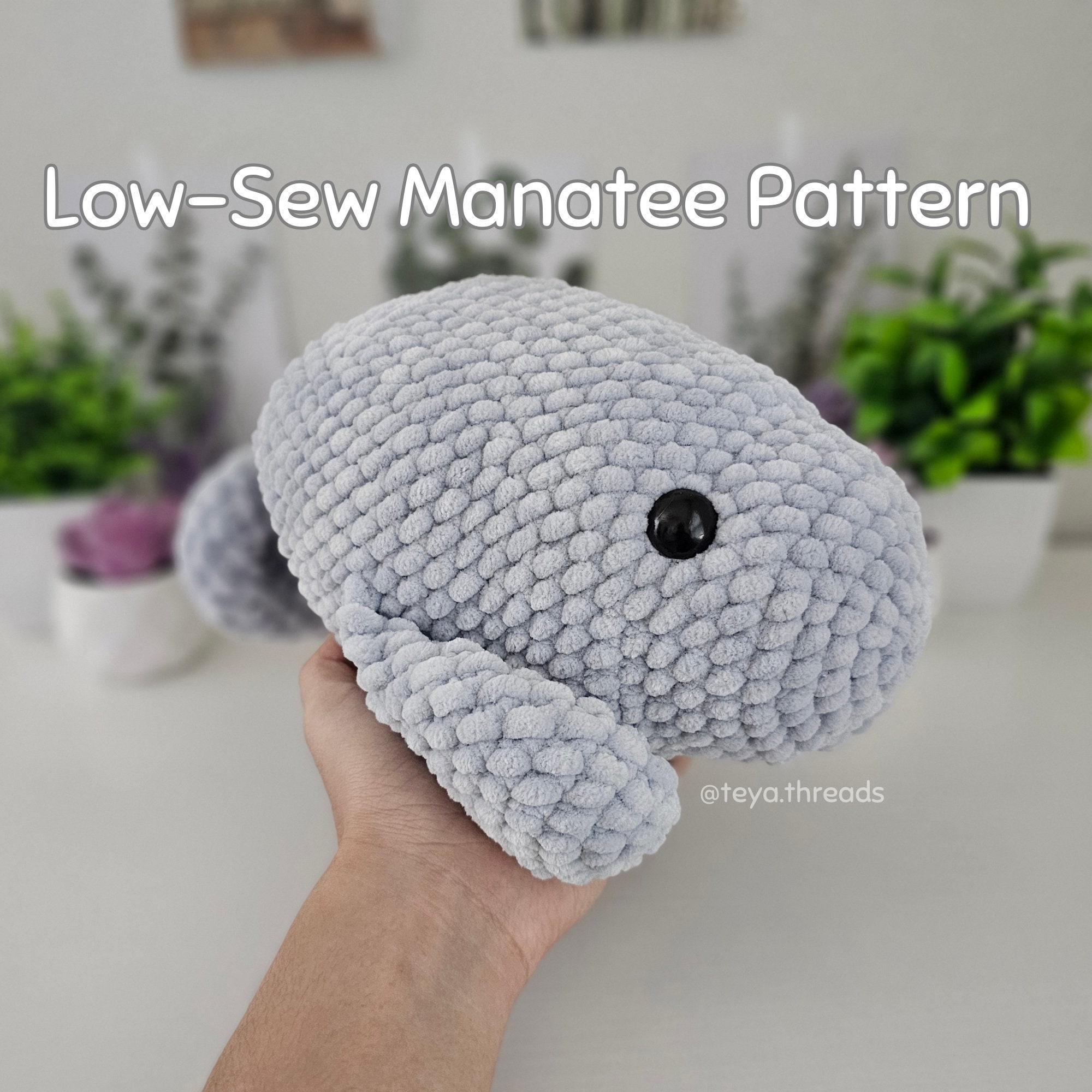 Low-Sew Manatee Crochet Pattern PDF
