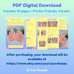 Crab Crochet Pattern PDF Download - Etsy
