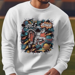 Space Junkie Astronaut T-Shirt, Outer Space Graphic Tee, Retro Space Design Shirt, Cool Space Gift, Trendy Outer Space Apparel