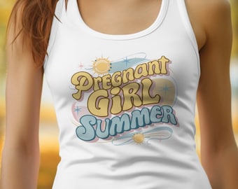 Pregnant Girl Summer Retro Shirt, Maternity Graphic Tee, Cute Summer Pregnancy Outfit, Expecting Mom Summer Shirt, Baby Bump Top