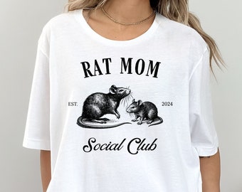 Rat Mom Social Club Shirt, Funny Animal Graphic Tee, Novelty Rat Mom T-Shirt, Cool Rat Lover Gift, Cute Rat Shirt, Unique T-Shirt Design