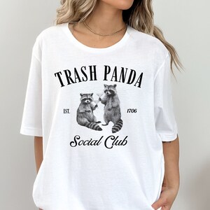 Trash Panda Social Club Graphic Tee, Vintage Raccoon Animal Shirt, Cute Casual T-Shirt, Funny Animal Lover Gift
