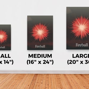 Fireball Poster, Modern Wall Art, Abstract Art, Digital Art Print, Home Decor, Office Decor, Unique Art, Colorful Wall Decor image 2