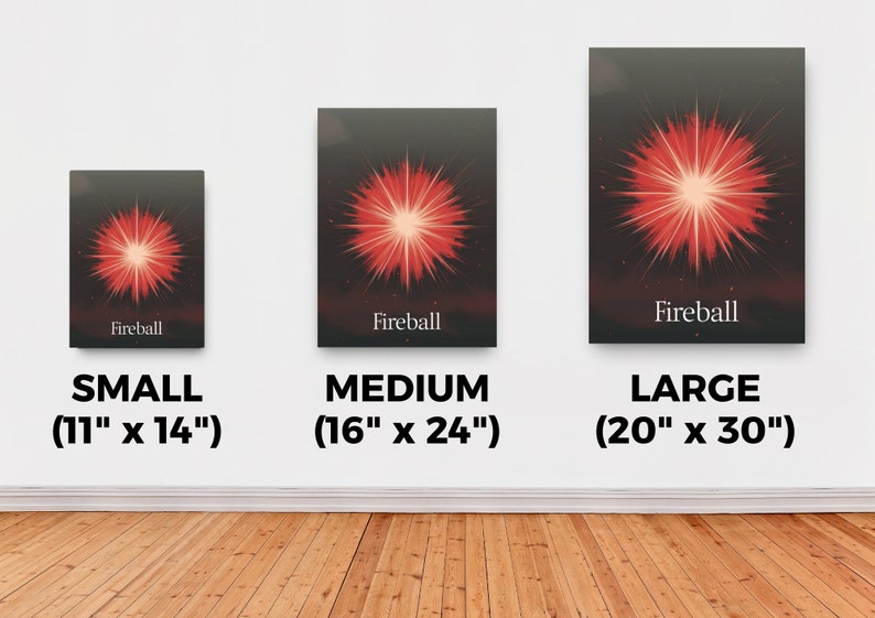 Fireball Poster, Modern Wall Art, Abstract Art, Digital Art Print, Home Decor, Office Decor, Unique Art, Colorful Wall Decor image 2