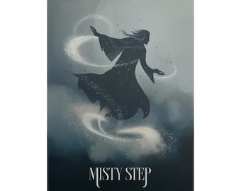 Dungeons Dragons Misty Step Poster Fantasy Wall Art Spell Magic Print Home Decor Gift Unframed Poster