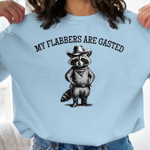 Raccoon Cowboy T-Shirt, Funny Graphic Tee, My Flabbers Are Gasted Shirt, Humorous T-Shirt, Cute Animal Tee, Novelty Gift for Her Him image 6