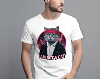 Roaring Kitty Shirt, Retro Cat Tee, I Am Not a Cat T-Shirt, GME Shirt, Cool Cat Graphic Tee, Unique Cat T-Shirt for Men and Women