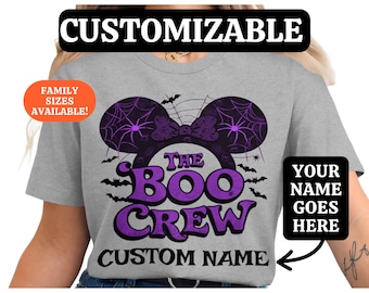 The Boo Crew Kundenspezifisches Halloween-Hemd, personalisiertes Halloween-T-Shirt, benutzerdefiniertes Halloween-T-Shirt, gruselige benutzerdefinierte Halloween-Kleidung