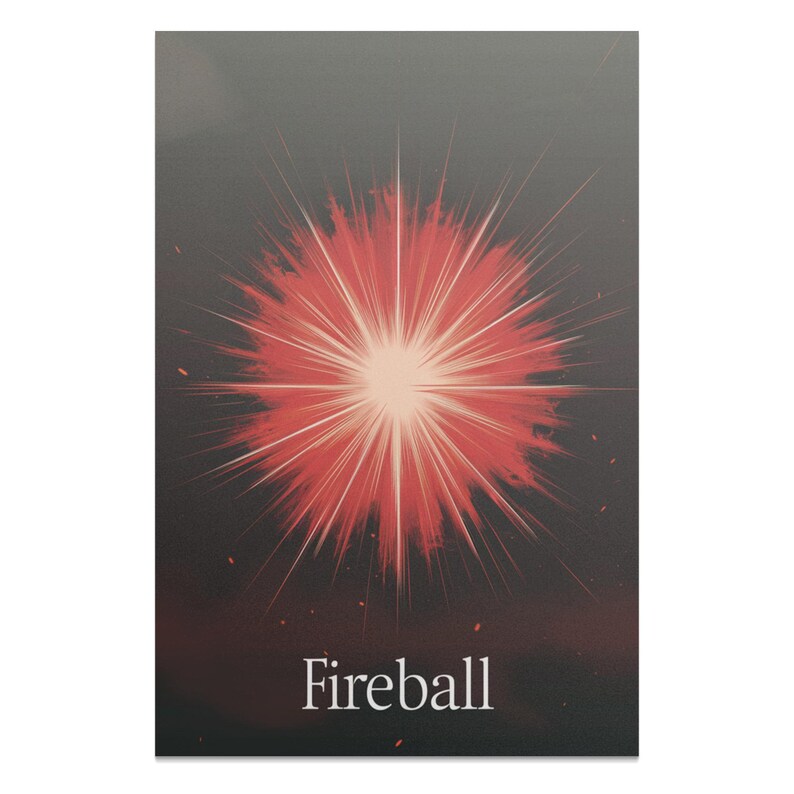 Fireball Poster, Modern Wall Art, Abstract Art, Digital Art Print, Home Decor, Office Decor, Unique Art, Colorful Wall Decor image 1