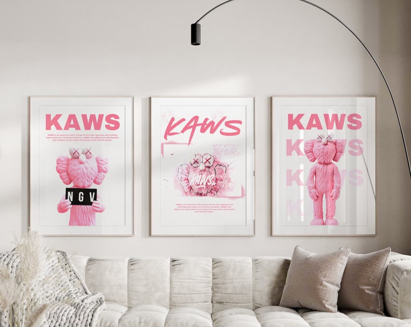 Pink Hypebeast Figure Poster, Set of 3,hypebeast Figure, Digital ...