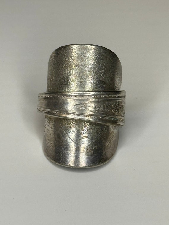 Vintage Silver Teaspoon Statement Ring - image 1