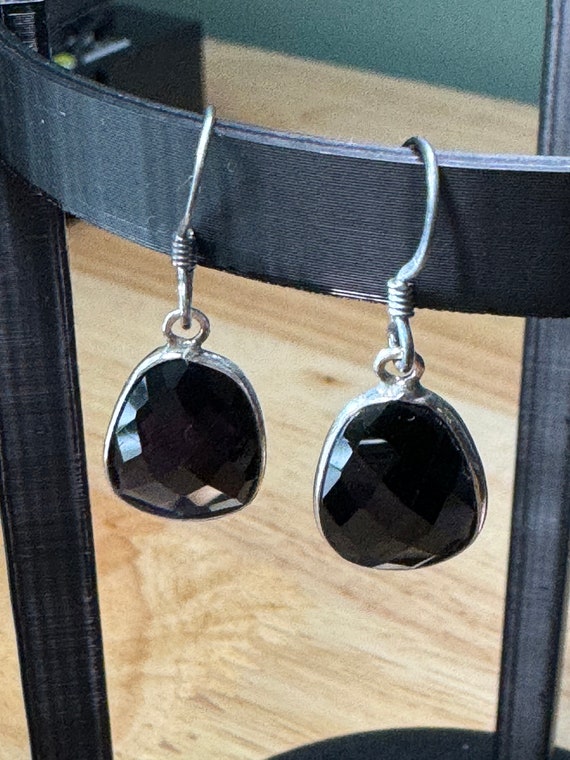 Faceted Black Onyx Dangles - image 1