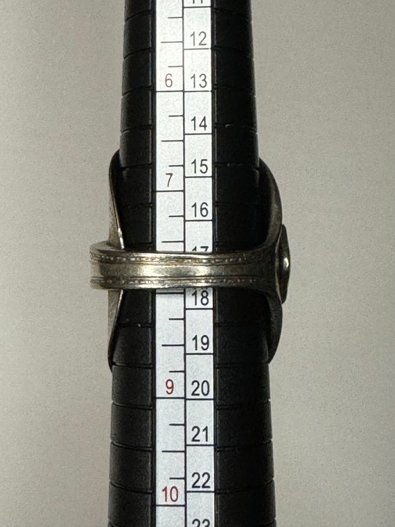 Vintage Silver Teaspoon Statement Ring - image 6