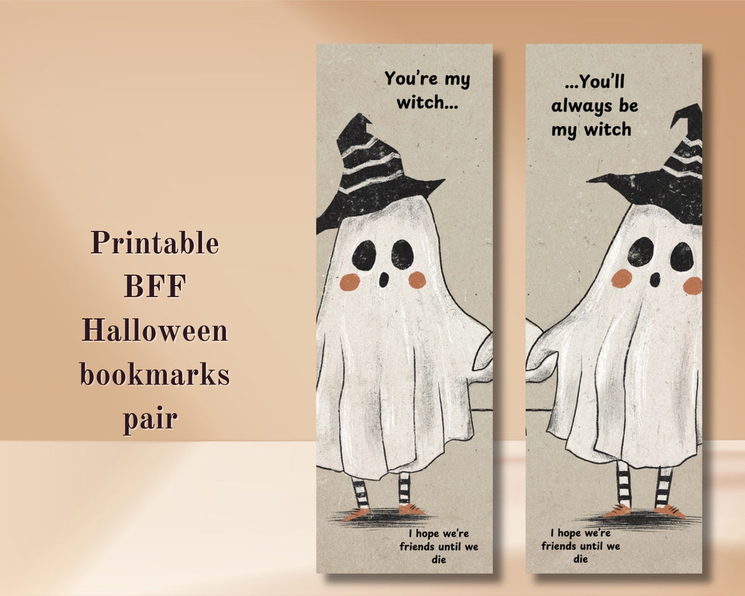 Halloween Bookmark Printable for Gift Idea for Best Friend Gift for ...