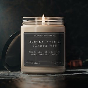Smells Like A Giants Win Candle | Unique NFL Gift Idea | Football Candle | Giants Candle | Game Day Decor | Sport Themed Candle