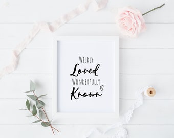 Wildly Loved Christian Wall Art, Modern Scripture Print (Digital Download)