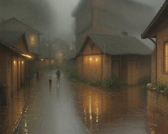 Village rain night