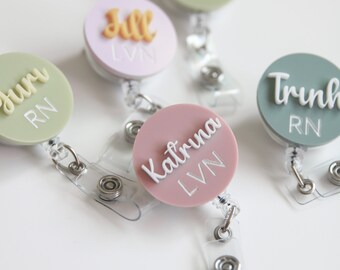 Personalized Badge Reel For Nurse Badge Reel Customized Nurse Badge Reel Retractible Belt Clip Cute Badge Reel ID Holder Nurse Badge