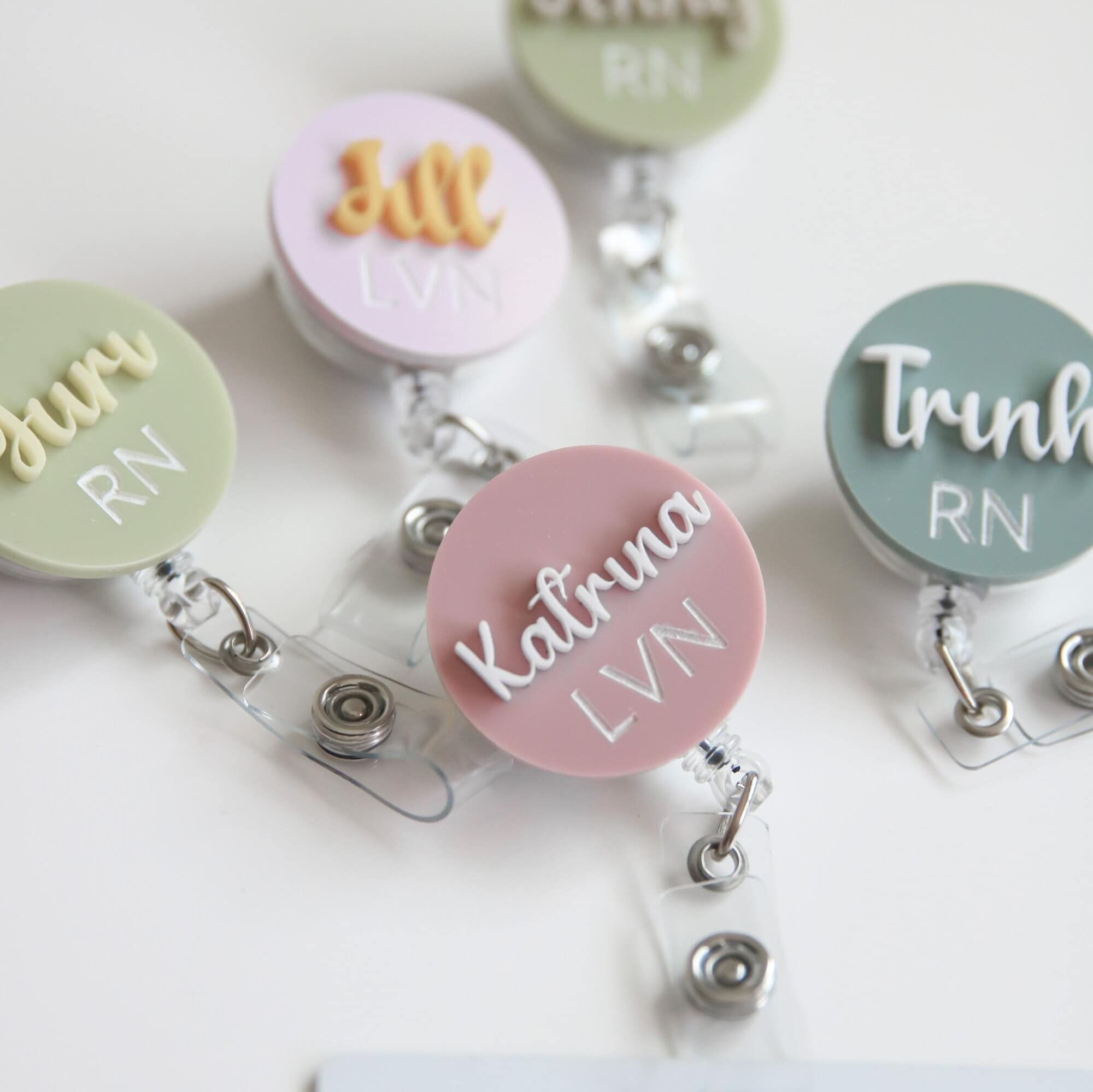 Personalized Badge Reel For Nurse Badge Reel Customized Nurse Badge Reel Retractible Alligator Clip Cute Badge Reel ID Holder Nurse Badge