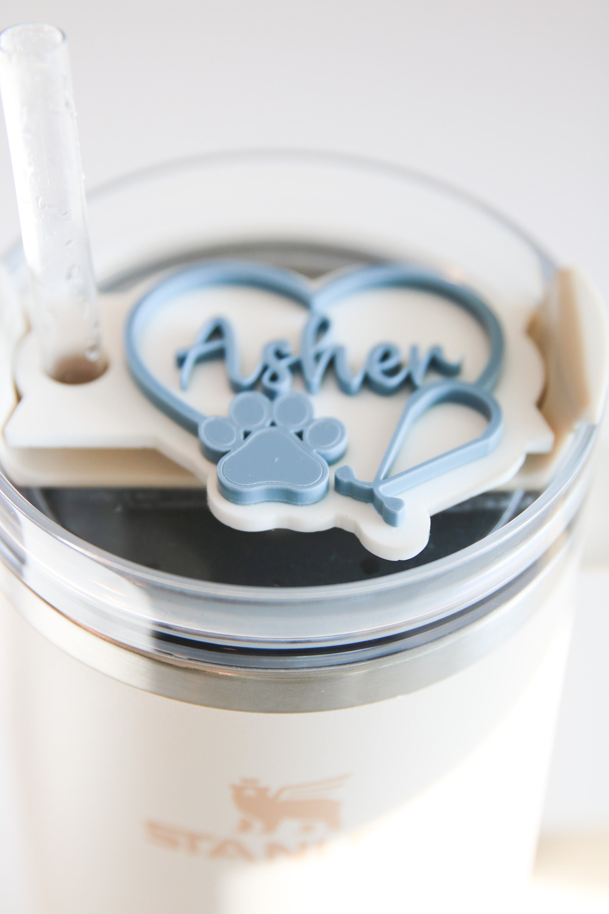 Stanley Tumbler Name Plate for Veterinarian, Stethoscope Personalized Quencher Tumbler Topper, Lid H2.0 30oz, 40oz, Name Plate Vet