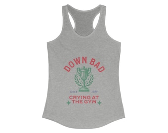 Down Bad crying at the gym tank, TTPD tank, Swiftie Tank, the tortured poets department