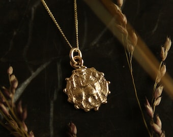 Saoirse Talisman Pendant | Ancient Greek Coin Necklace | Archeological Artifact Jewellery | 9ct Eco Recycled Gold Amulet