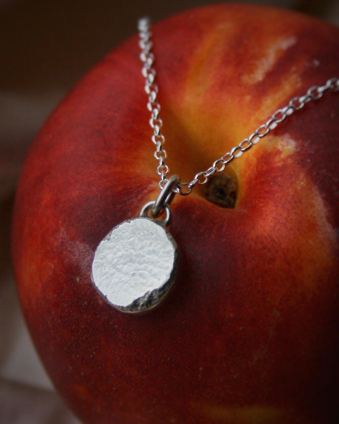 Round Ingot 925 Sterling Eco Silver Pendant | Archeological Artifact Jewellery