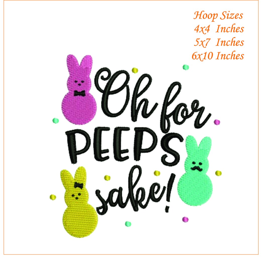 Peeps Easter Embroidery Design, Peeps Easter Applique Embroidery File