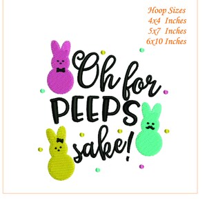 Peeps Easter Embroidery Design, Peeps Easter Applique embroidery file Machine embroidery, 3 Sizes, Digital File Instant Download image 1