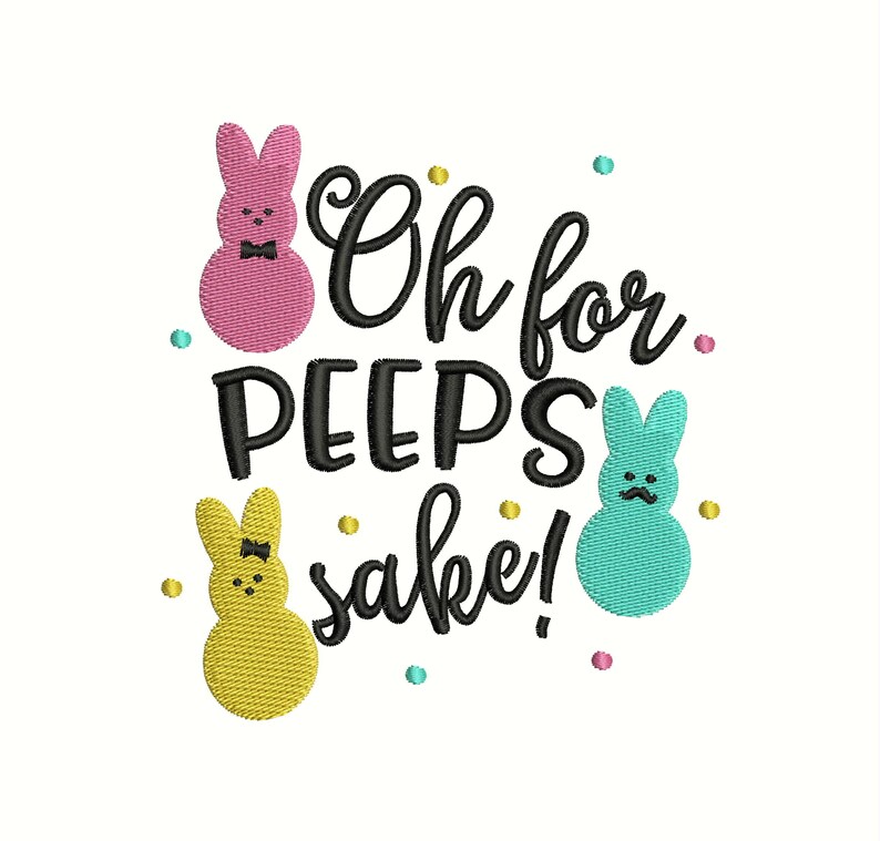 Peeps Easter Embroidery Design, Peeps Easter Applique embroidery file Machine embroidery, 3 Sizes, Digital File Instant Download image 2