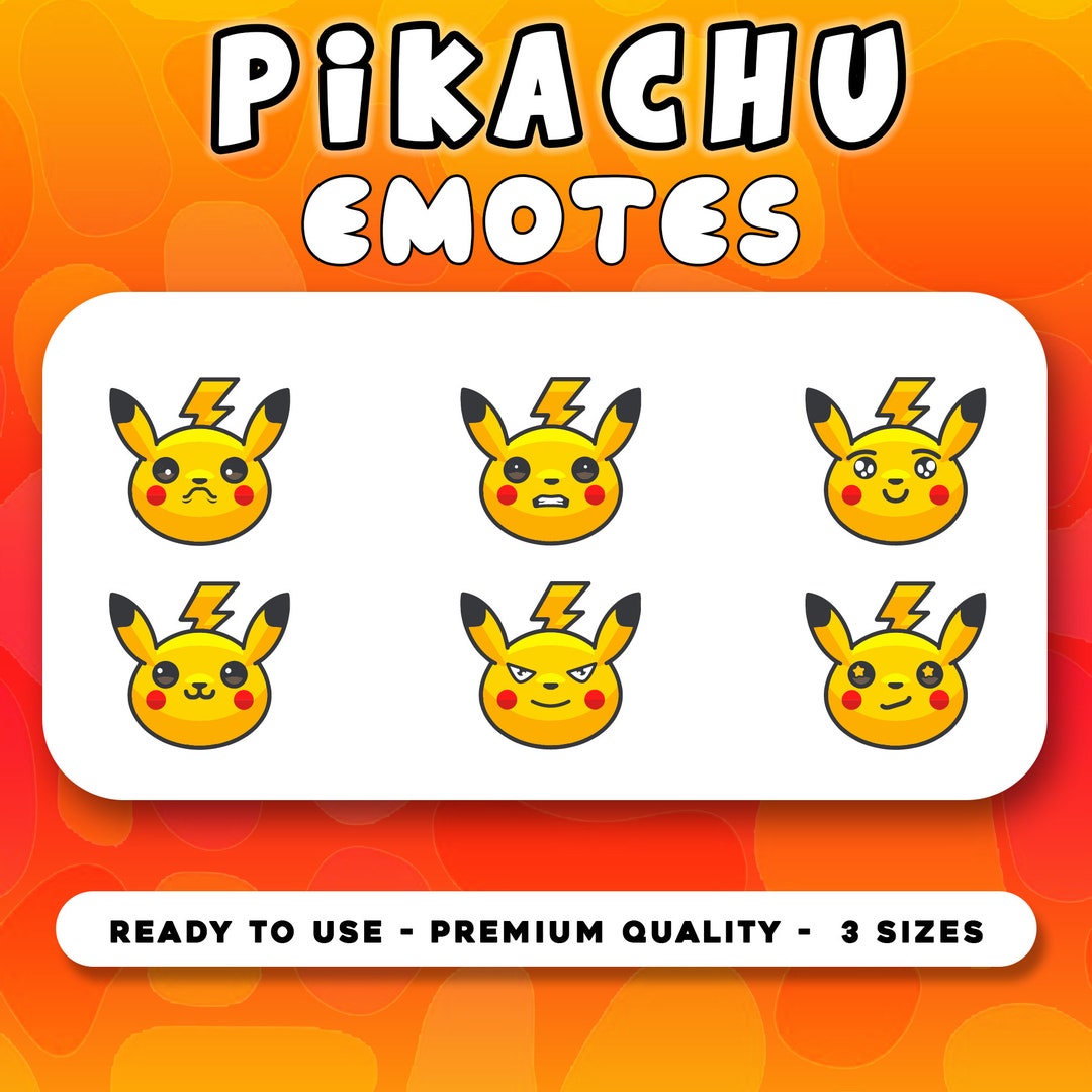 Pikachu Emotes Theme Bundle Set 18 Sizes for Twitch in 6 Different ...