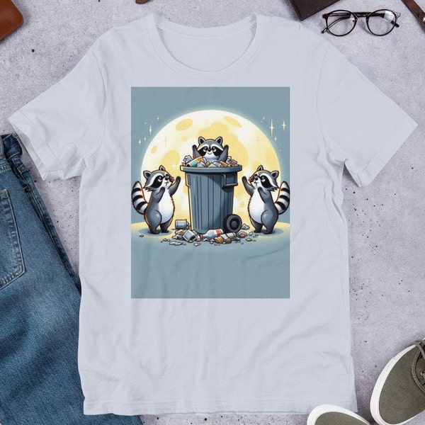 Cute trash panda shirt, Graphic T-Shirt, Retro Unisex Adult T Shirt, Vintage Raccoon T Shirt, Nostalgia T Shirt, raccoon and trash t shirt