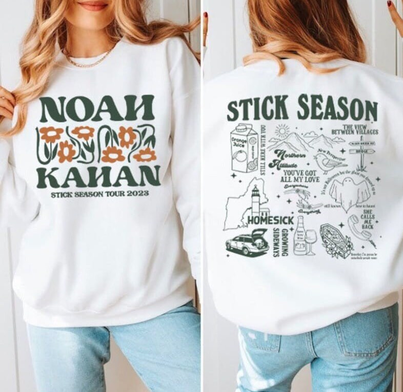 Vintage Stick Season Tour 2024 Sweatshirt, 2 Sides Noah Kahan Stick Season Tour 2024