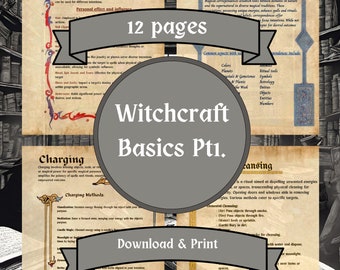 Witchcraft Basics Pt1, BOS Pages, Grimoire Pages, Spell Book, Wiccan Spells, Solitary Witch, Coven, Book of Shadows, Hoodoo, Printable