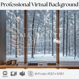 Verschneiter Winterwald Virtueller Hintergrund für Videoanrufe Zoom Microsoft Teams WebEx skype kompatibler atemberaubender Hintergrund