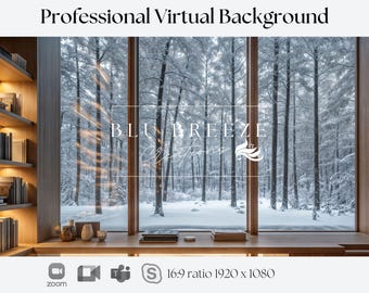 Snowy Winter Forest Virtual Background for Video Calls  Zoom Microsoft Teams WebEx Skype Google Meet Compatible  Stunning Backdrop