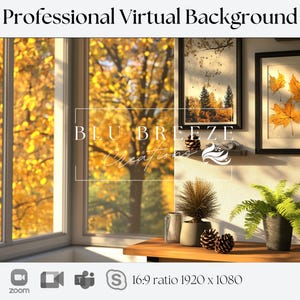 Herbst Virtueller Hintergrund | Kompatibel mit Zoom, Teams, WebEx, skype, googleMeet | Atemberaubende Kulisse für Videoanrufe