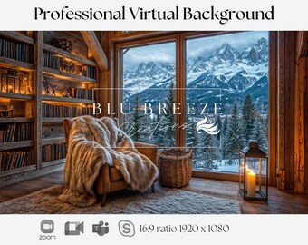 Warm Cozy Winter Virtual Background for Video Calls  Zoom Teams WebEx Skype Google Meet Compatible  Stunning Backdrop