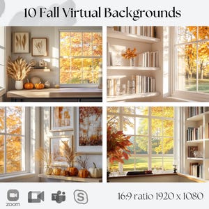 10 Fall Virtual Backgrounds | Compatible with Zoom, Teams, WebEx, Skype, Google Meet | Stunning Backdrop for Video Calls