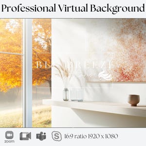 Fondo virtual de otoño / Compatible con Zoom, Teams, WebEx, Skype, Google Meet / Impresionante fondo para videollamadas