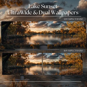 Lake Horizon Ultrawide and Dual Monitor Wallpaper High-Resolution Desktop Backgrounds for Windows and Mac | Desktop Wallpaper