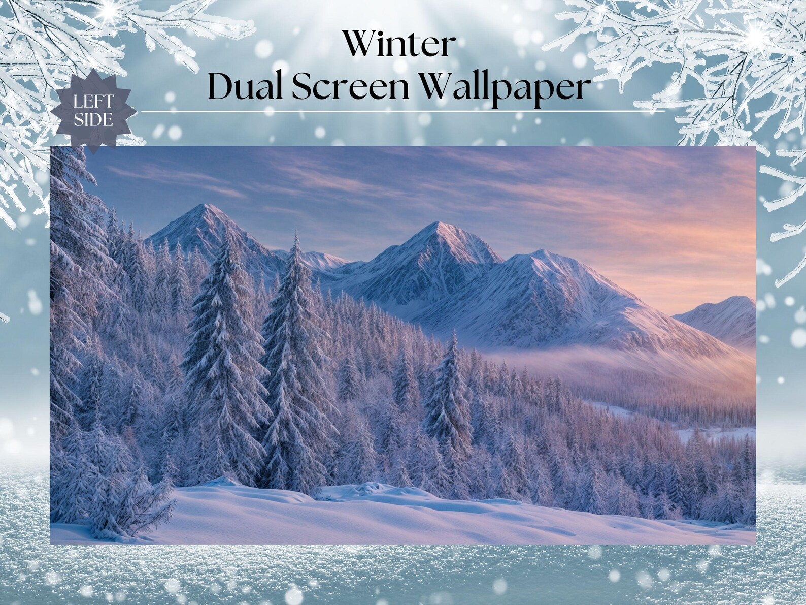 Background Rth Winter Sunset Ultrawide Dual Monitor Wallpaper High-resolution Snowy ...
