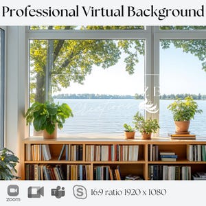 Fondo virtual de Lake House / Compatible con Zoom, Teams, WebEx, Skype, Google Meet / Impresionante fondo para videollamadas