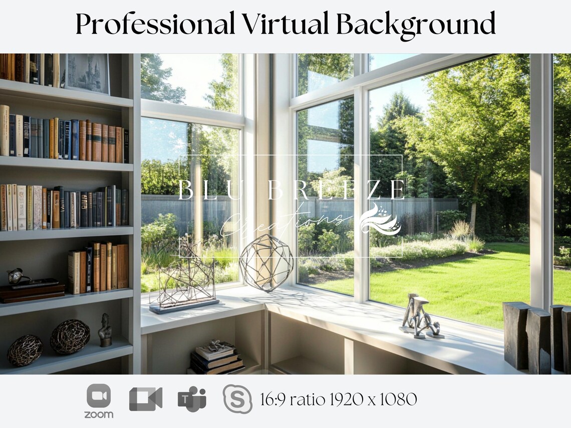 Simple Window Virtual Background Professional Virtual Background, Scenic Window View (digital Download ...