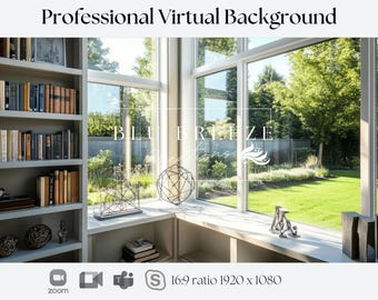 Professional Virtual Background, Scenic Window View (Digital Download)