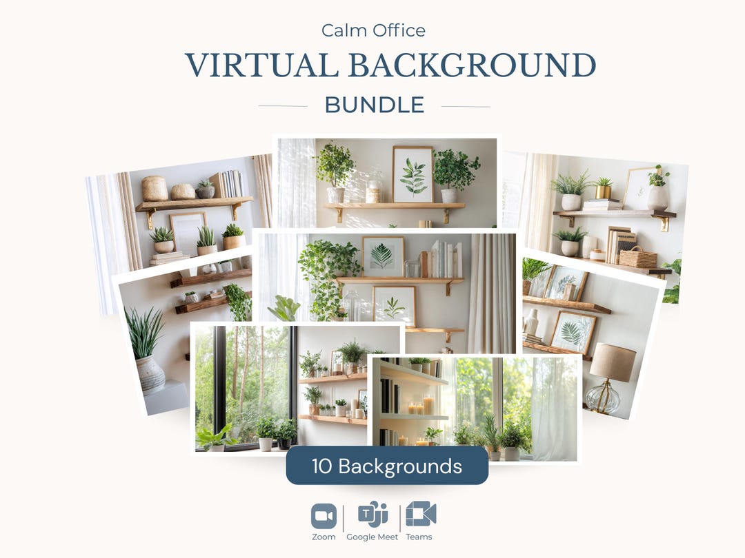Calm Office Virtual Background Bundle | Clean Office Backgrounds for ...